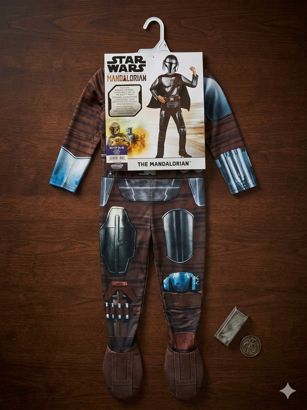 NWT Star Wars The Mandalorian Halloween Costume Full Jumpsuit with Mask 4T/5T